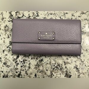 Kate Spade Purple Wallet Pebbled Leather